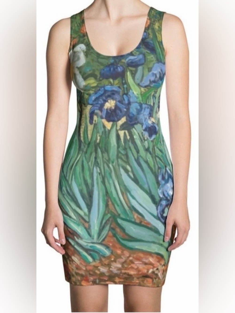Irises Vincent Van Gogh Print Tank Dress — Sleeveless Women’s